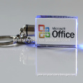 Wholesale 3d laser microsoft office crystal glass photo key rings with flashing light(R-2308)